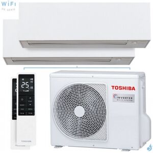 Climatiseur bi split TOSHIBA Daiseikai 10 RAS-2M18G3AVG-E 5.2kW Tailles 25 + 25 Mural WiFi RAS-B10S4KVPG-E (x2)