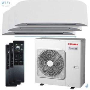 Climatisation tri split TOSHIBA Haori RAS-3M26G3AVG-E 7.0kW Tailles 25 + 25 + 25 Mural WiFi RAS-B10N4KVRG-E1 (x3)