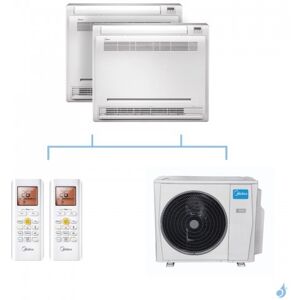 MIDEA climatisation bi split console gaz R32 MFAU-12FNXD0 + MFAU-12FNXD0 + M30F-27HFN8-Q 7,91kW A++