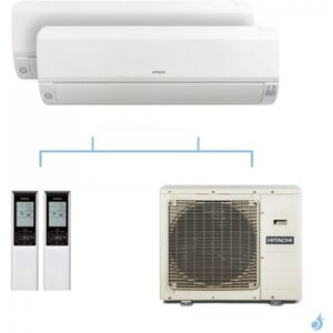 HITACHI climatisation bi split murale Mokai gaz R32 RAK-15QPE + RAK-60RPE + RAM-90NP5E 8,5kW A++