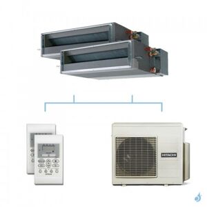 HITACHI climatisation bi split gainable gaz R32 RAD-50RPE + RAD-60RPE + RAM-70NP4E 7kW A++ - Publicité