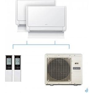 HITACHI climatisation bi split console Shirokuma gaz R32 RAF-50RXE + RAF-50RXE + RAM-110NP5E 10kW A++