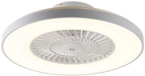 QAZQA LED Ventilateur de plafond blanc effet étoile dimmable - Climo Qazqa