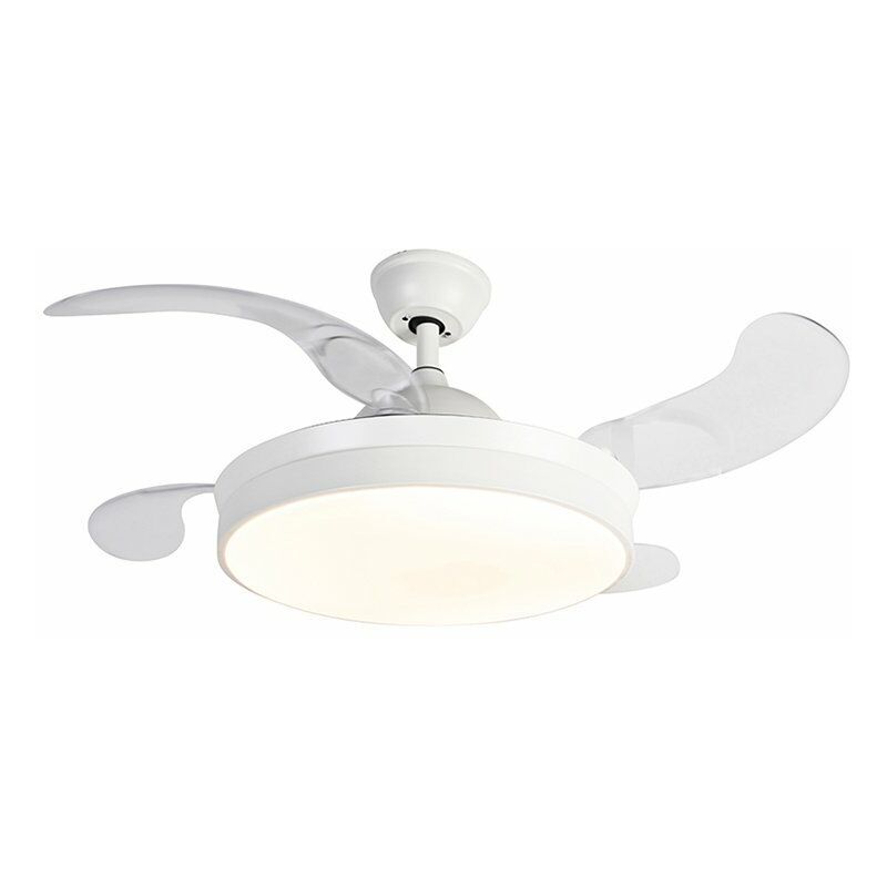 Qazqa - Ventilateur de plafond Moderne blanc avec télécommande avec LED