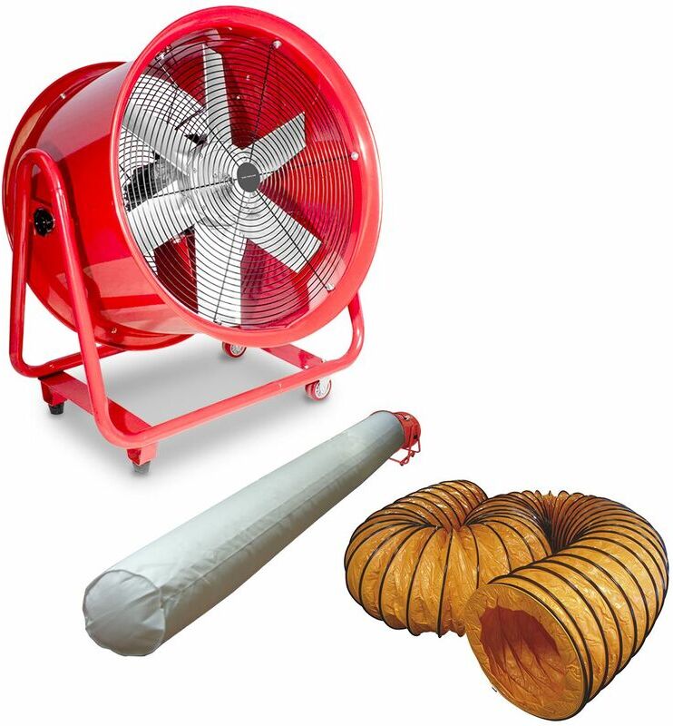 MW-TOOLS Ventilateur extracteur 600mm - 2000 W avec tuyau et sac filtrant