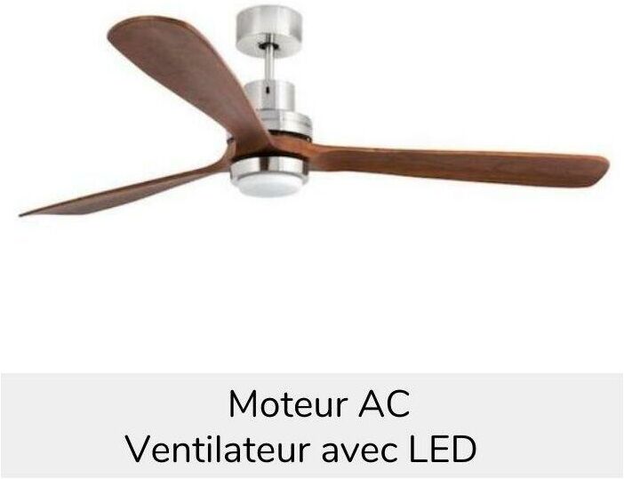 FARO Ventilateur de plafond Faro Lantau Nickel satiné Métal 33463