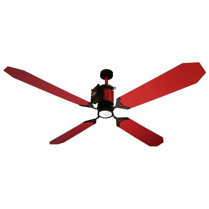 RAZZETTI Ventilateur de plafond rouge avec lumière cm 132xh30 FAN-GTR-02