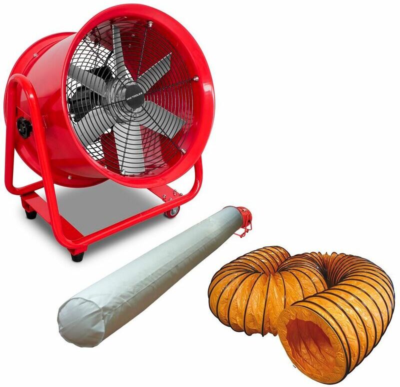 MW-TOOLS Ventilateur extracteur 400 mm - 550W 380V avec tuyau et sac filtrant