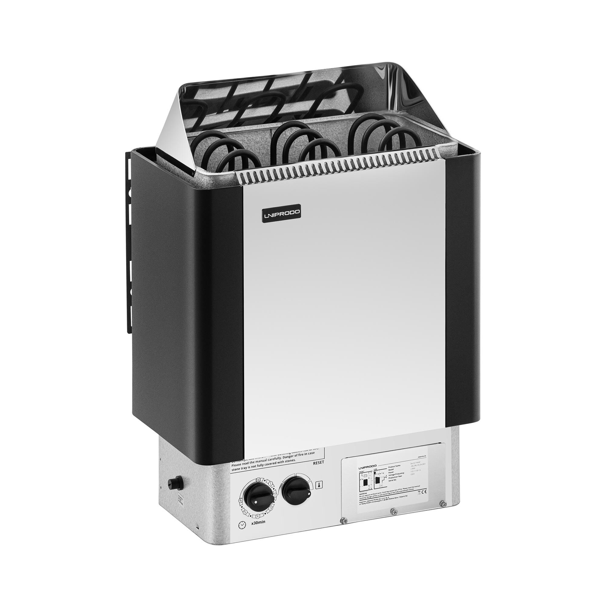 Uniprodo Sauna Heater - 4.5 kW - 30 to 110 °C