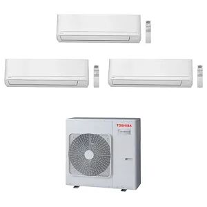 Toshiba New Seiya Condizionatore Trialsplit 16000+16000+16000 Btu Bianco Codice Prod: Ras-B16e(3)2kvg-E Ras-4m27u2av