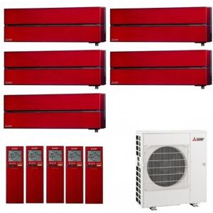 Mitsubishi Penta Split 9+9+9+9+9 Rosso Rubino MXZ-5F102VF Condizionatore Kirigamine Style 2.5+2.5+2.5+2.5+2.5 kW R-32 WiFi