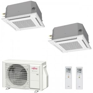 Fujitsu Dual Split Cassetta 9+18 Btu AOYG24KBTA3 AUXG09KVLA AUXG18KVLA Condizionatore KV compatte R-32 2.5+5.0 kW