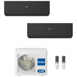 Haier Dual Split 9+18 Btu Expert Nero WiFi 2.5+5.0 kW 3U70S2SR5FA AS25XCAHRA-MB AS50XCAHRA-MB Condizionatore R-32