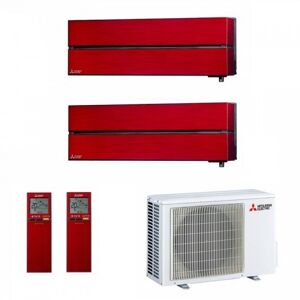 Mitsubishi Dual Split 9000+9000 Btu MXZ-2F53VF4 MSZ-LN25VG2R MSZ-LN25VG2R Condizionatore Rosso Rubino Kirigamine Style WiFi