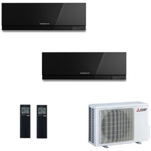 Mitsubishi Dual Split 7000+9000 Btu MXZ-2F42VF4 MSZ-EF22VGKB MSZ-EF25VGKB Condizionatore Nero Kirigamine ZEN WiFi