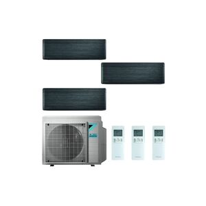 Condizionatore Daikin Stylish New Real Blackwood Trial Split 9000+9000+9000 Btu Inverter R32 3Mxm52N A+++ Wifi