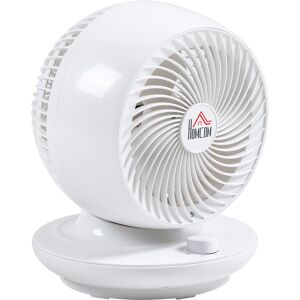 Homcom Ventilatore da Tavolo a 3 Velocità, Ventilatore Portatile con Oscillazione di 70° e Inclinazione di 90°, per Casa e Ufficio, Bianco e Nero