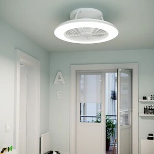 MANTRA Ventilatore da soffitto Alisio WiFi, bianco, Ø 52.5 cm, CCT, dimmerabile,  IP20