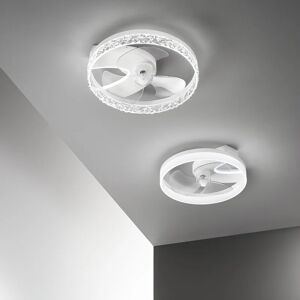 Intec Ventilatore da soffitto con pale con luce inclusa Nashi, bianco, D. 50 cm, 4800 LM, luce bianco,