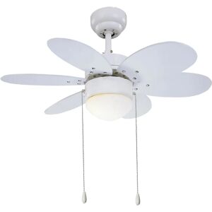 SULION 075155 Bianco Pino Ventilatore Con Luce Da Soffitto Con Catenelle e 6 Pale Bicolore