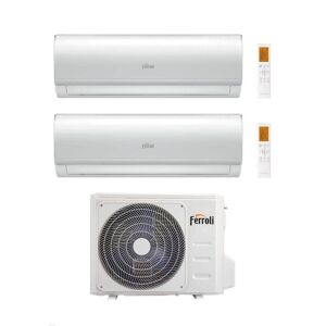 Ferroli Climatizzatore Dual split Ambra M 9+9 con 2CP001AF-18-2 R 32 Inverter Wi-Fi Classe A++