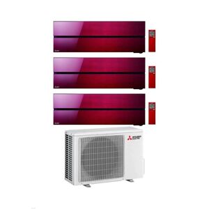 Mitsubishi Climatizzatore Trial Split Kirigamine MSZ-LN Rosso 9+12+12 con MXZ-3F54VF3 Inverter R-32 Wi-Fi Classe A+++