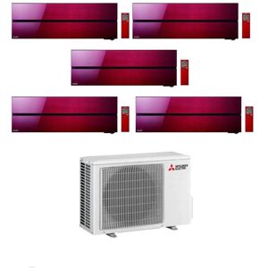 Mitsubishi Climatizzatore Penta Split Kirigamine MSZ-LN Rosso 9+9+12+12+18 con MXZ-5F102VF Inverter R-32 Wi-Fi Classe A++