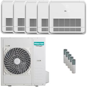 Condizionatore Hisense Console Akt Penta Split 9000+9000+12000+12000+12000 Btu Inverter Unità Esterna 12.5 Kw (5AMW125U4RTA/AKT26UR4RSK8_2/AKT35UR4RSK8_3)