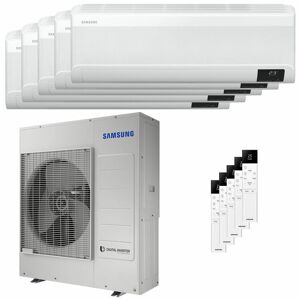 Condizionatore Samsung Windfree Elite 2023 Penta Split 7000+7000+7000+7000+12000 Btu Inverter A++ Wifi Unità Esterna 10 Kw (AJ100TXJ5KG/EU/AR07CXCAAWKNEU_4/AR12CXCAAWKNEU_1)