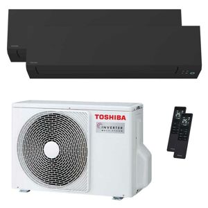 Condizionatore Toshiba Shorai Edge Black Dual Split 5000+7000 Btu Inverter A++ Wifi Unità Esterna 3.3 Kw (RAS-2M10G3AVG-E/RAS-M05G3KVSGB-E_1/RAS-B07G3KVSGB-E_1)