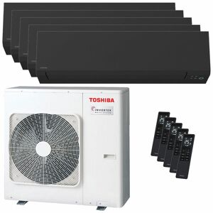 Condizionatore Toshiba Shorai Edge Black Penta Split 7000+9000+9000+9000+16000 Btu Inverter A++ Wifi Unità Esterna 10 Kw (RAS-5M34G3AVG-E/RAS-B07G3KVSGB-E_1/RAS-B10G3KVSGB-E_3/RAS-B16G3KVSGB-E_1)