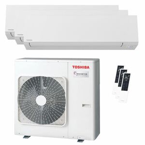 Condizionatore Toshiba Shorai Edge White Trial Split 5000+5000+18000 Btu Inverter A+++ Wifi Unità Esterna 7 Kw (RAS-3M26G3AVG-E/RAS-M05G3KVSG-E_2/RAS-B18G3KVSG-E_1)