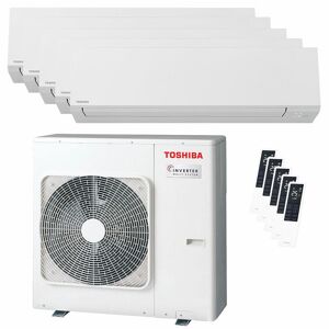 Condizionatore Toshiba Shorai Edge White Penta Split 7000+9000+9000+9000+16000 Btu Inverter A++ Wifi Unità Esterna 10 Kw (RAS-5M34G3AVG-E/RAS-B07G3KVSG-E_1/RAS-B10G3KVSG-E_3)