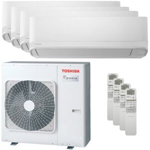 Condizionatore Toshiba New Seiya Quadri Split 5000+5000+7000+16000 Btu Inverter A++ Unità Esterna 8 Kw (RAS-4M27G3AVG-E/RAS-B05E2KVG-E_2/RAS-B07E2KVG-E_1/RAS-B16E2KVG-E_1)