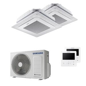 Condizionatore Samsung Cassetta Windfree 4 Vie Dual Split 9000+12000 Btu Inverter A+++ Unità Esterna 5,0 Kw (AJ050TXJ2KG/EU-AJ026TNNDKG/EU-2-294221)