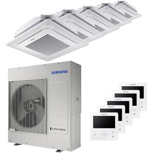 Condizionatore Samsung Cassetta Windfree 4 Vie Penta Split 7000+9000+9000+9000+12000 Btu Inverter A++ Unità Esterna 10,0 Kw (AJ100TXJ5KG/EU-AJ020TNNDKG/EU-5-582890)