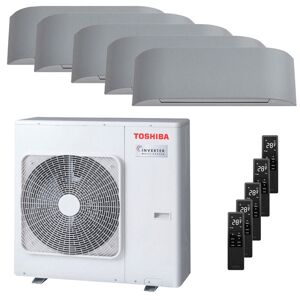 Condizionatore Toshiba Haori Penta Split 9000+9000+9000+9000+9000 Btu Inverter A++ Wifi Unità Esterna 10,0 Kw (RAS-5M34U2AVG-E-RAS-B10N4KVRG-E-5)