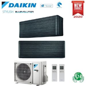 Climatizzatore Condizionatore Daikin Bluevolution Dual Split Inverter Stylish Blackwood R-32 Wi-Fi 12000+12000 Con 2mxm50m9 - New Real Blackwood Ftxa-Bt