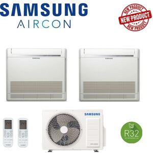 Climatizzatore Condizionatore Samsung Inverter Dual Console R-32 9000+12000 Con Aj040txj - New Comando Wirless Incluso 9+12