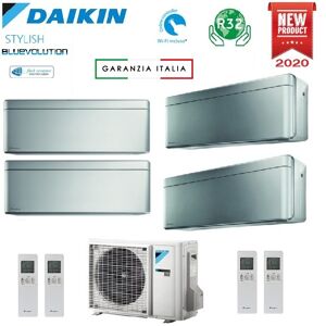 Climatizzatore Condizionatore Daikin Bluevolution Quadri Split Inverter Stylish Silver R-32 Wi-Fi 7000+7000+12000+12000 Con 4mxm68n 7+7+12+12 New Total Silver Ftxa-Bs
