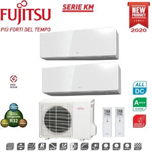 Climatizzatore Condizionatore Fujitsu Dual Split Parete Inverter Serie Km 7000+9000 Btu Con Aoyg14kbta2 7+9 - Wi-Fi Integrato