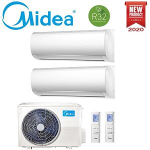 Climatizzatore Condizionatore Dual Split Inverter Midea Right R-32 12000+12000 Btu Con M2od-18fn8-Q Wi-Fi Optional- Classe A++ - New - 12+12