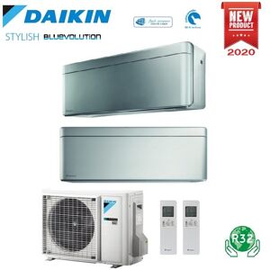 Climatizzatore Condizionatore Daikin Bluevolution Dual Split Inverter Stylish Silver R-32 Wi-Fi 7000+18000 Con 2mxm50m9 - New Total Silver Ftxa-Bs 7+18