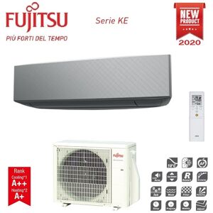 Climatizzatore Condizionatore Fujitsu Inverter Serie Ke 7000 Btu Asyg07keta-B Silver R-32 Wi-Fi Optional– New