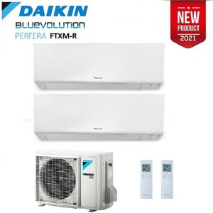 Climatizzatore Condizionatore Daikin Dual Split Inverter Serie R Ftxm R-32 Perfera Wall Bluevolution 9000+12000 Con 2mxm50n9 Wi-Fi Incluso - New - 9+12