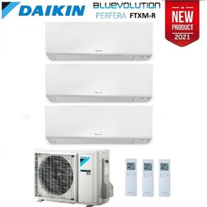 Climatizzatore Condizionatore Daikin Trial Split Inverter Serie R Ftxm R-32 Perfera Wall Bluevolution 7000+9000+21000 Con 3mxm68n Wi-Fi Incluso - New -7+9+21