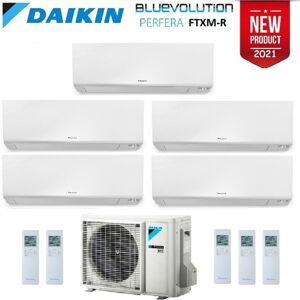 Climatizzatore Condizionatore Daikin Penta Split Inverter Serie R Ftxm R-32 Perfera Wall Bluevolution 9000+9000+9000+9000+9000 Con 5mxm90n Wi-Fi Incluso - New -9+9+9+9+9