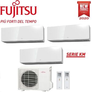 Climatizzatore Condizionatore Fujitsu Trial Split Parete Inverter Serie Km 9000+9000+12000 Btu R-32 Con Aoyg24kbta3 9+9+12