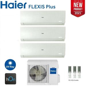 Climatizzatore Condizionatore Haier Trial Split Inverter Flexis Plus White R-32 7000+7000+9000 Con 3u70s2sr3fa Wi-Fi Hon New - 7+7+9