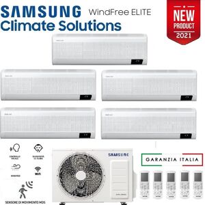 Climatizzatore Condizionatore Samsung Inverter Penta Split Windfree Elite 9000+9000+9000+12000+12000 Con Aj100txj R-32 Classe A++ Wifi - New 9+9+9+12+12